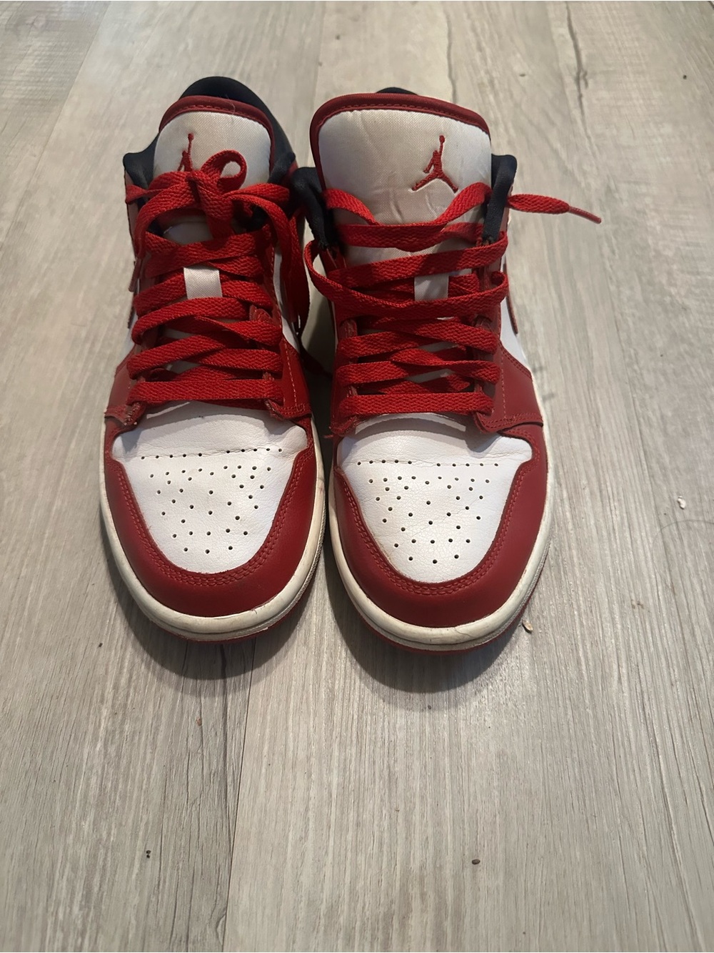 Jordan Men’s Red & White Low-Top Sneakers